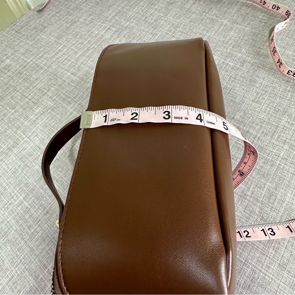Dark brown Faux Leather Makeup Bag - Picture 5 of 7